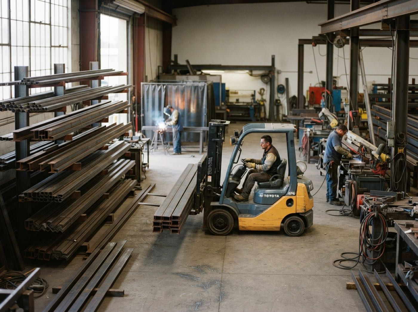 A fabrication shop floor